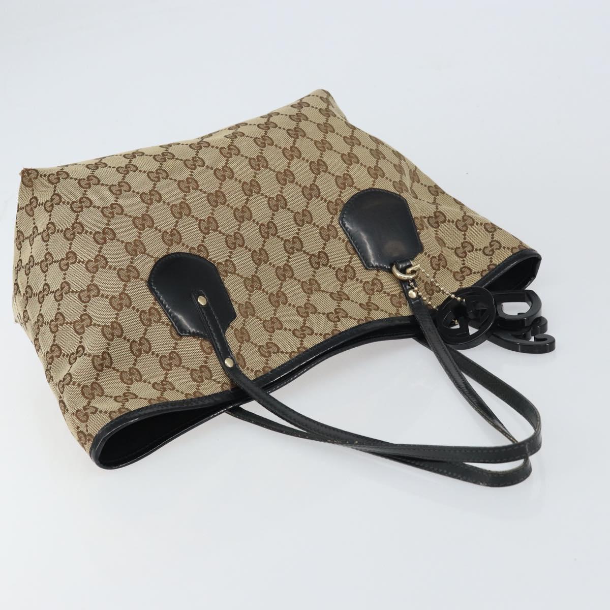 GUCCI GG Canvas Tote Bag Beige Gold 211976 Auth 156915