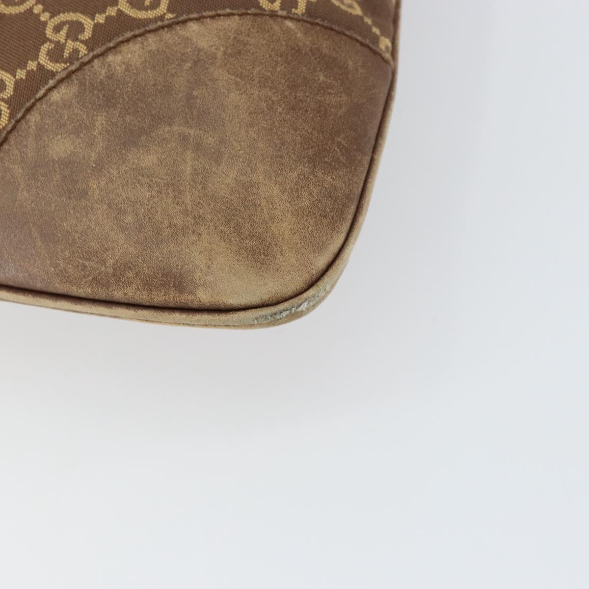 GUCCI GG Canvas Jackie Shoulder Bag Brown Silver 001 4075 1705 Auth 156916