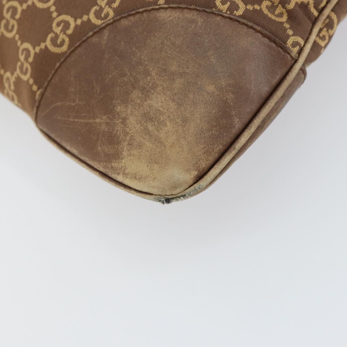 GUCCI GG Canvas Jackie Shoulder Bag Brown Silver 001 4075 1705 Auth 156916