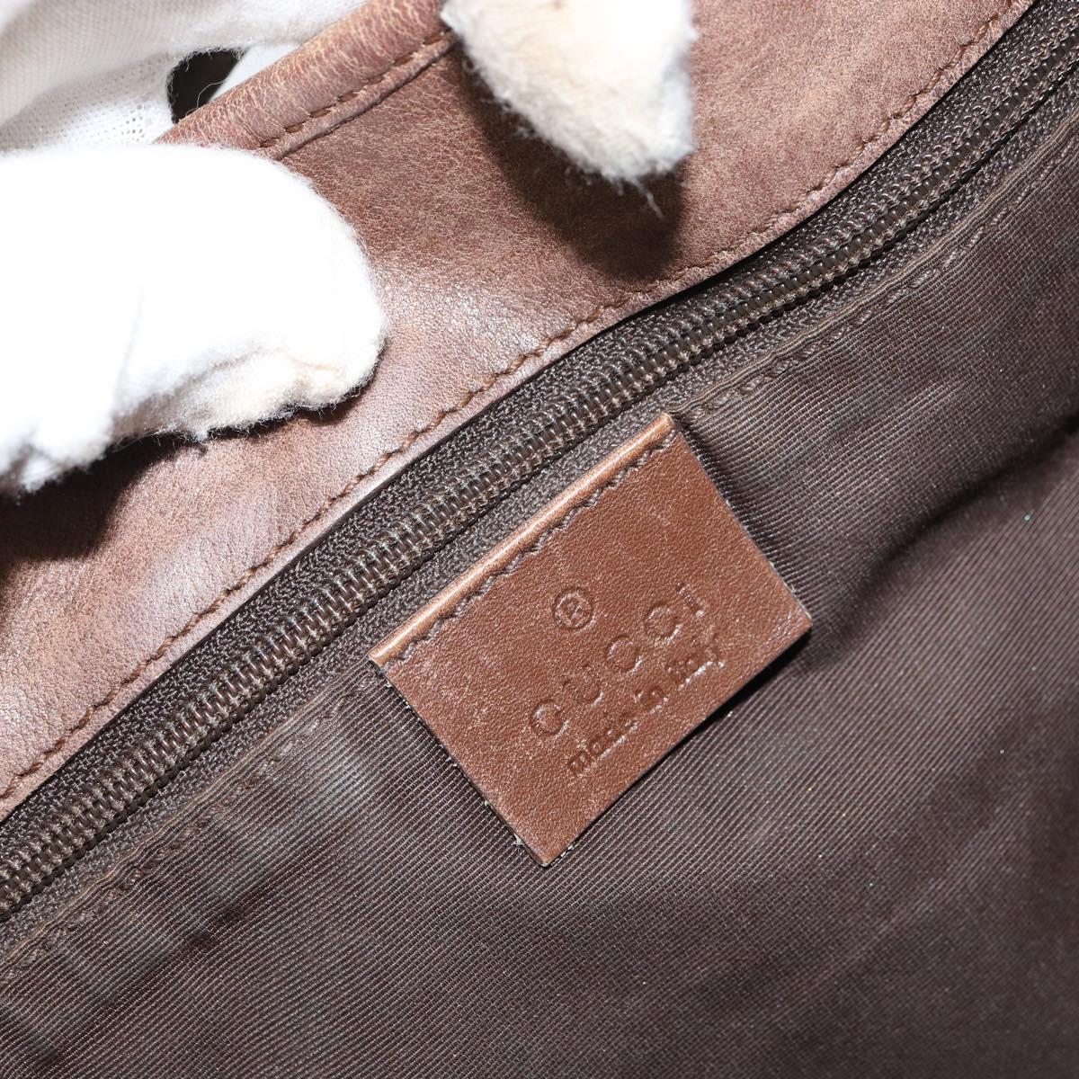 GUCCI GG Canvas Jackie Shoulder Bag Brown Silver 001 4075 1705 Auth 156916