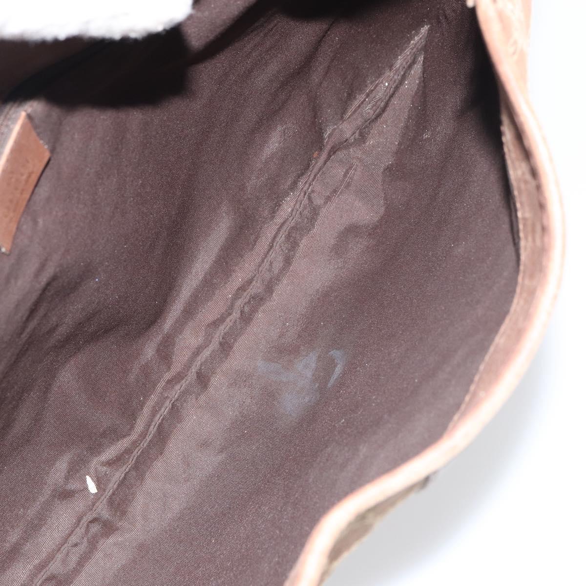 GUCCI GG Canvas Jackie Shoulder Bag Brown Silver 001 4075 1705 Auth 156916