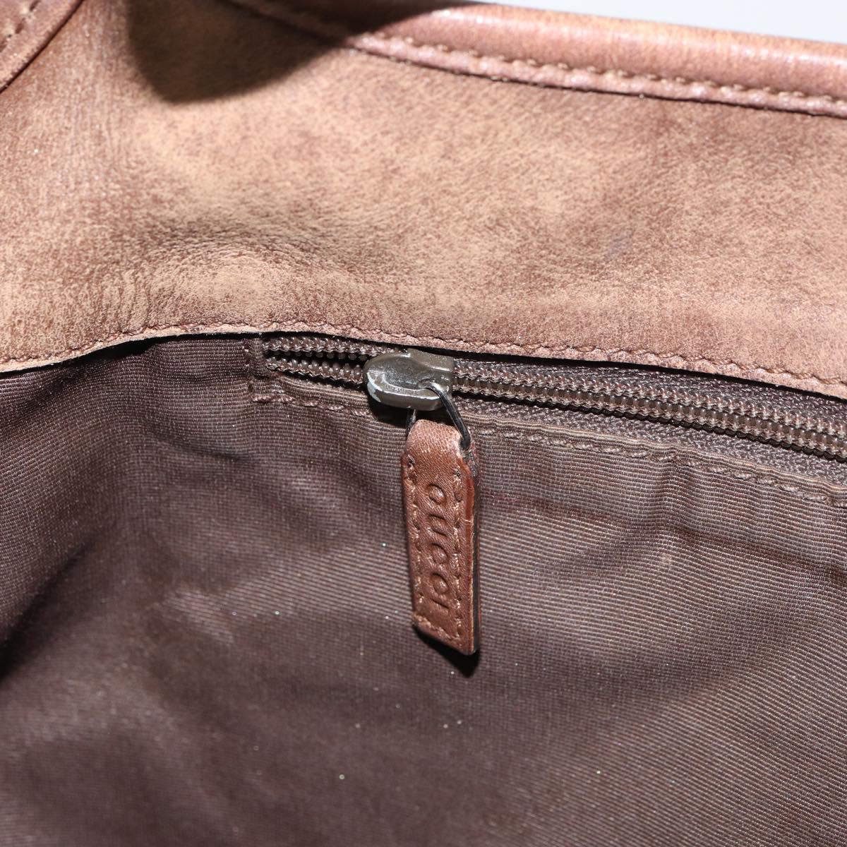 GUCCI GG Canvas Jackie Shoulder Bag Brown Silver 001 4075 1705 Auth 156916