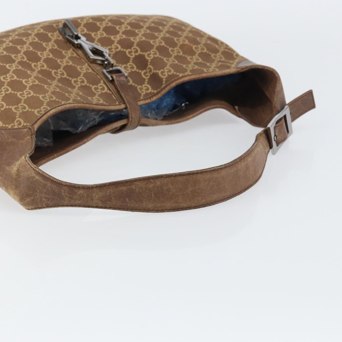 GUCCI GG Canvas Jackie Shoulder Bag Brown Silver 001 4075 1705 Auth 156916