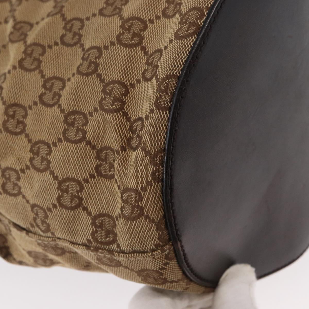 GUCCI GG Canvas Shoulder Bag Beige Silver 106240 Auth 156919