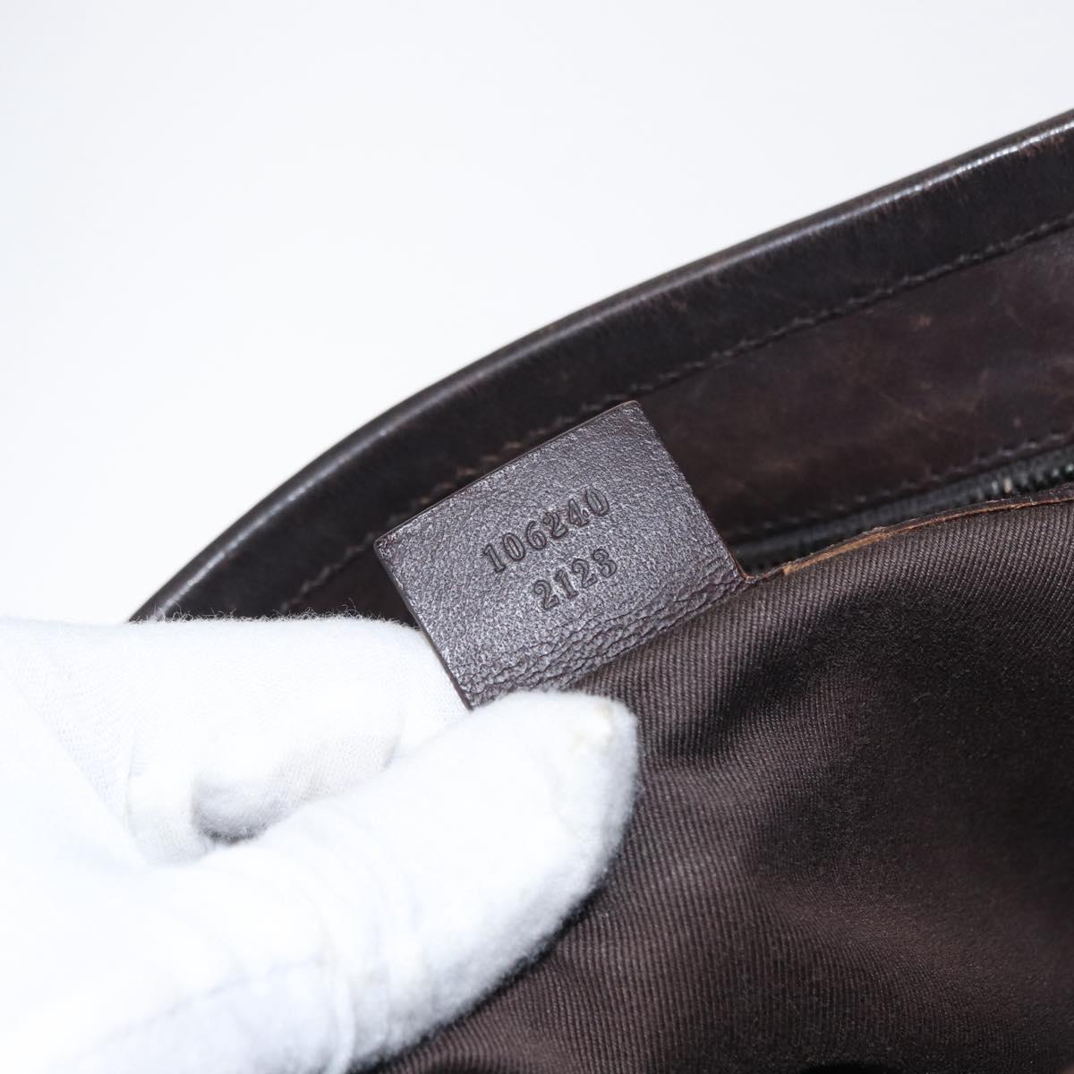 GUCCI GG Canvas Shoulder Bag Beige Silver 106240 Auth 156919