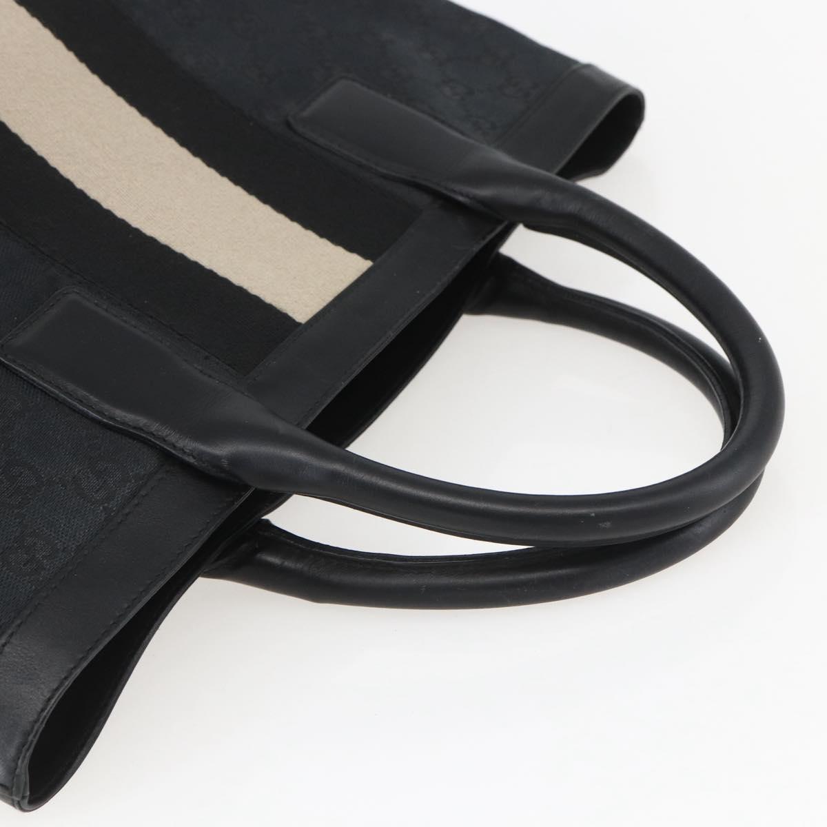 GUCCI GG Canvas Hand Bag Black Silver 002 1093 3444 Auth 156921