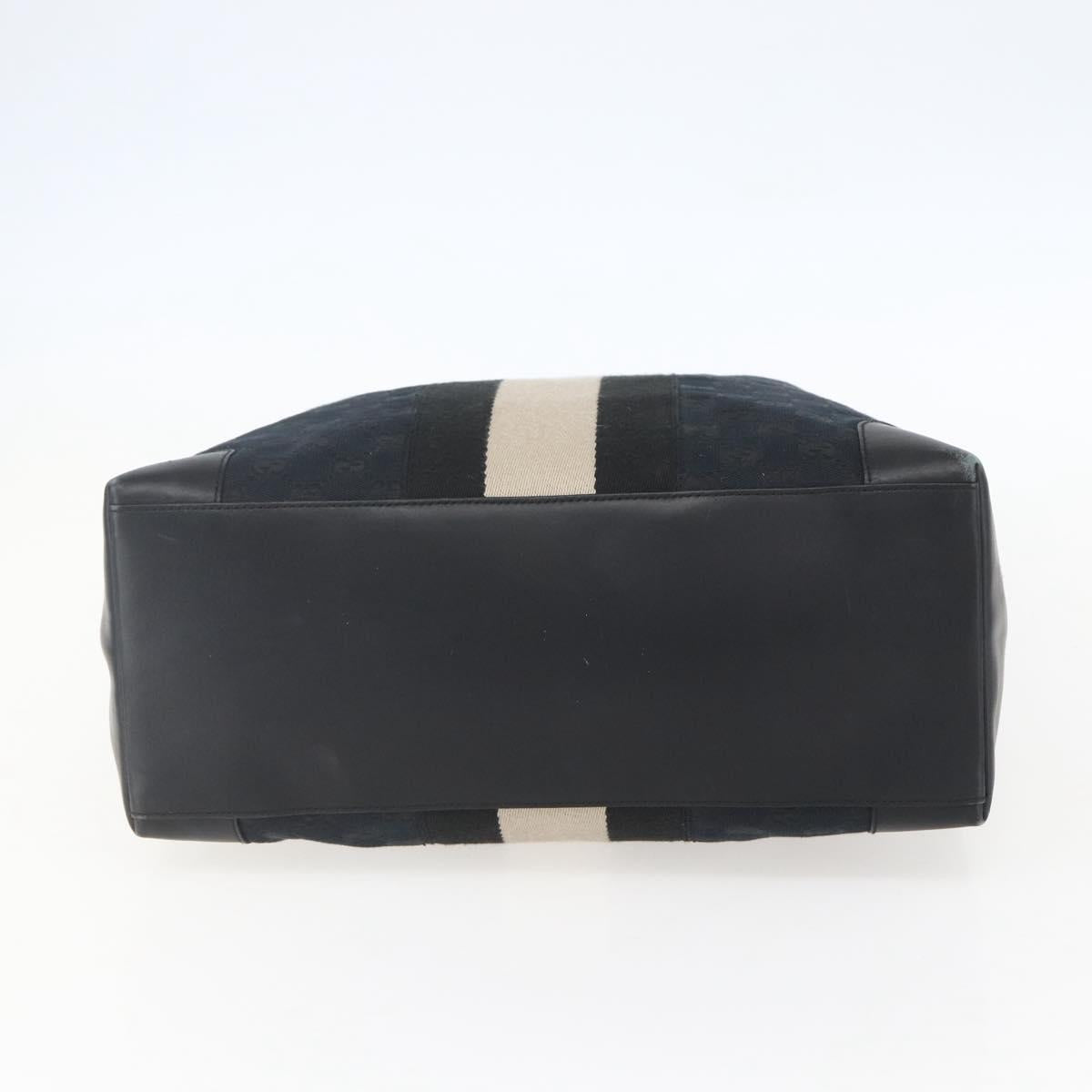 GUCCI GG Canvas Hand Bag Black Silver 002 1093 3444 Auth 156921