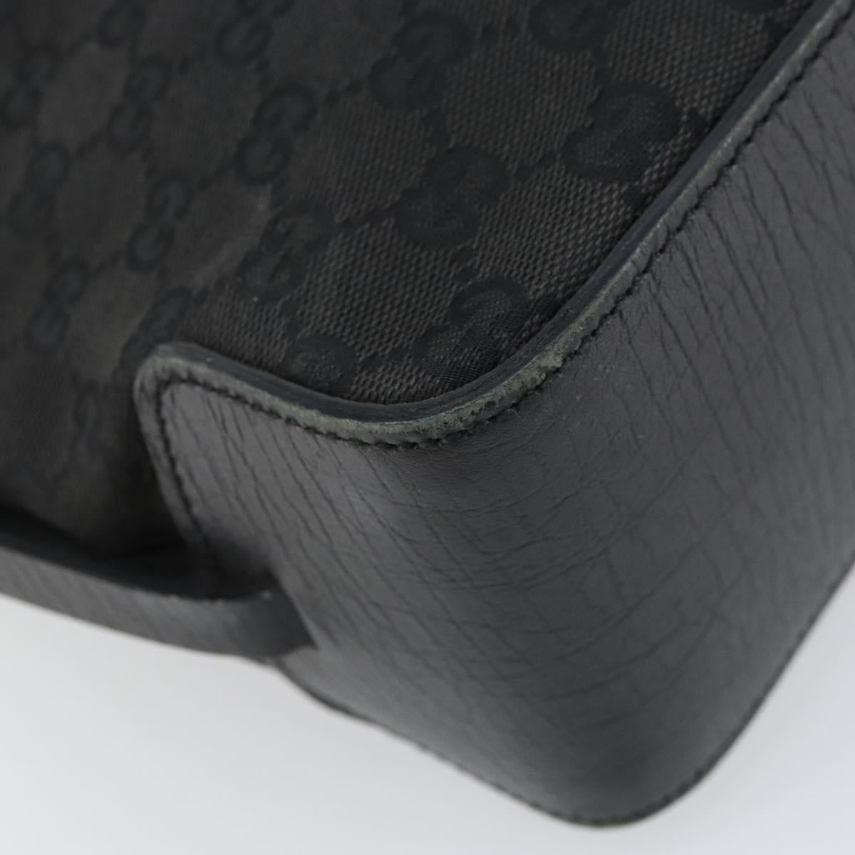 GUCCI GG Canvas Tote Bag Black Silver 107757 Auth 156922