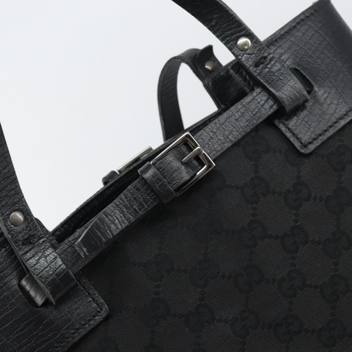 GUCCI GG Canvas Tote Bag Black Silver 107757 Auth 156922