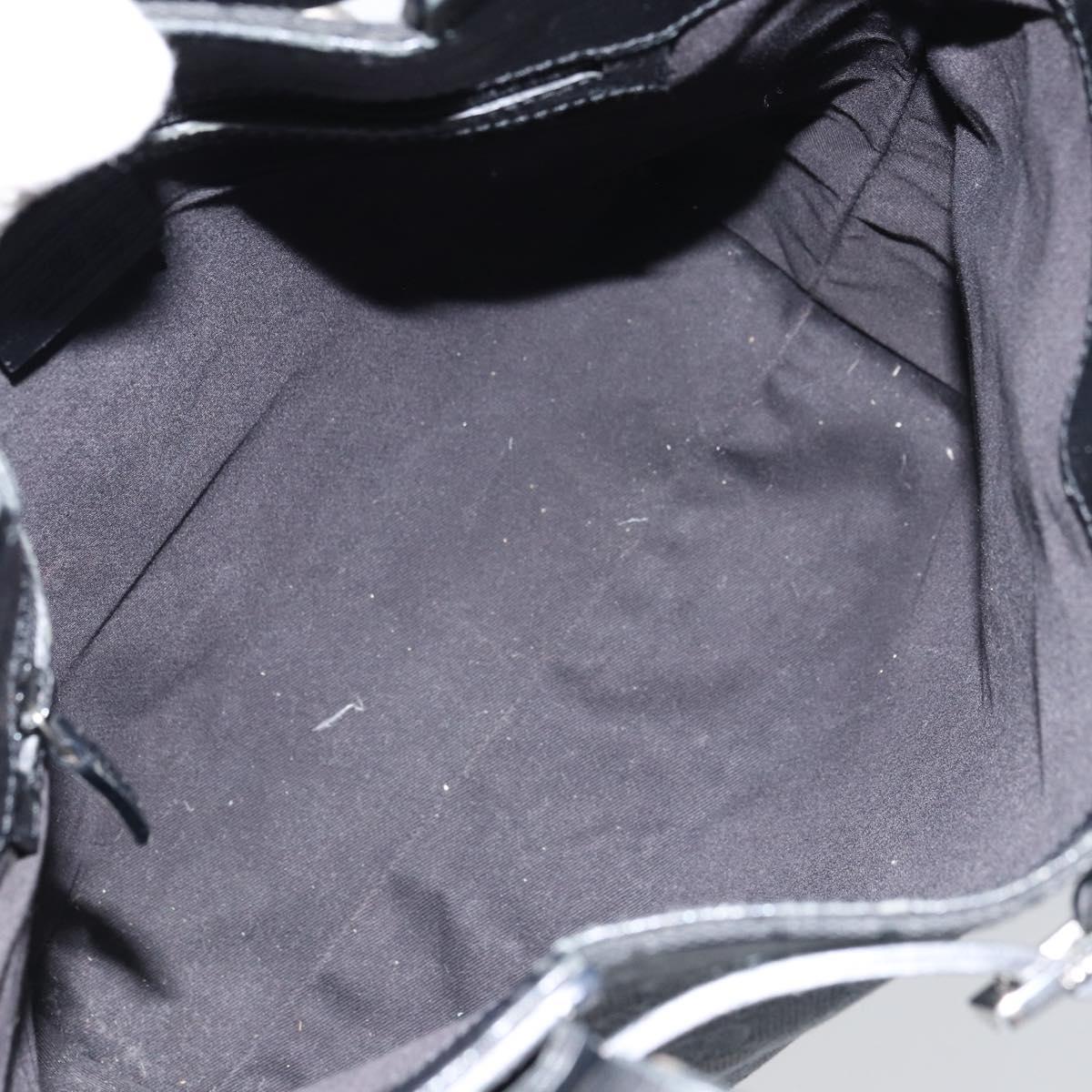 GUCCI GG Canvas Tote Bag Black Silver 107757 Auth 156922