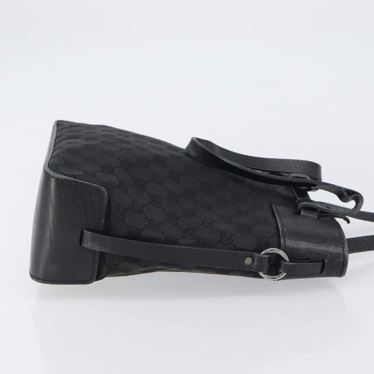 GUCCI GG Canvas Tote Bag Black Silver 107757 Auth 156922