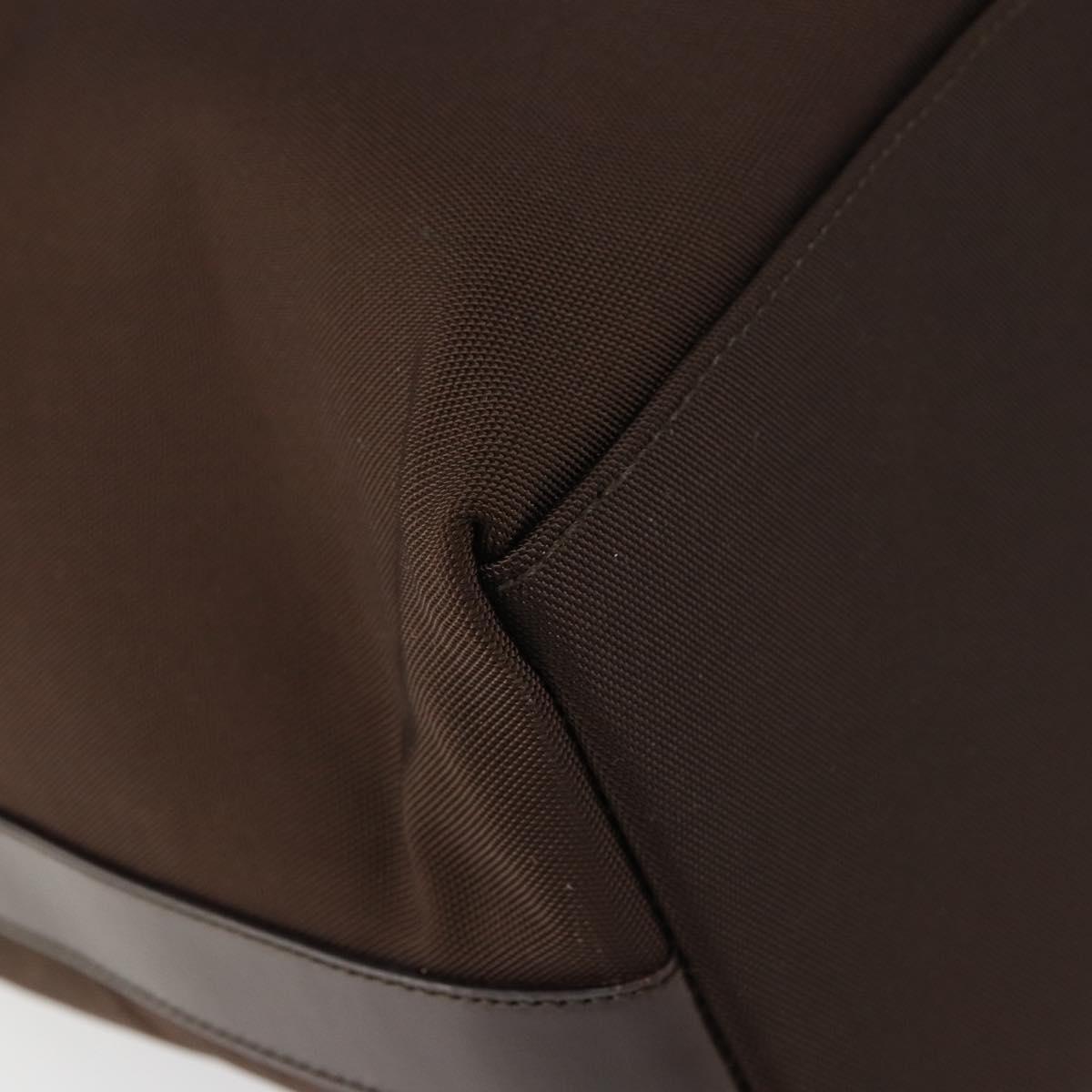 GUCCI Shoulder Bag Nylon Brown Silver 001 1955 3444 Auth 156923