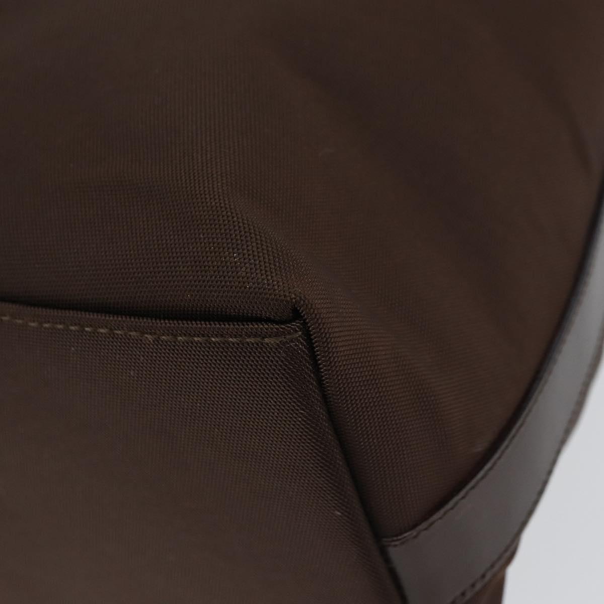 GUCCI Shoulder Bag Nylon Brown Silver 001 1955 3444 Auth 156923