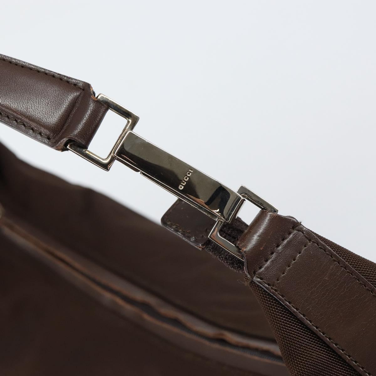 GUCCI Shoulder Bag Nylon Brown Silver 001 1955 3444 Auth 156923