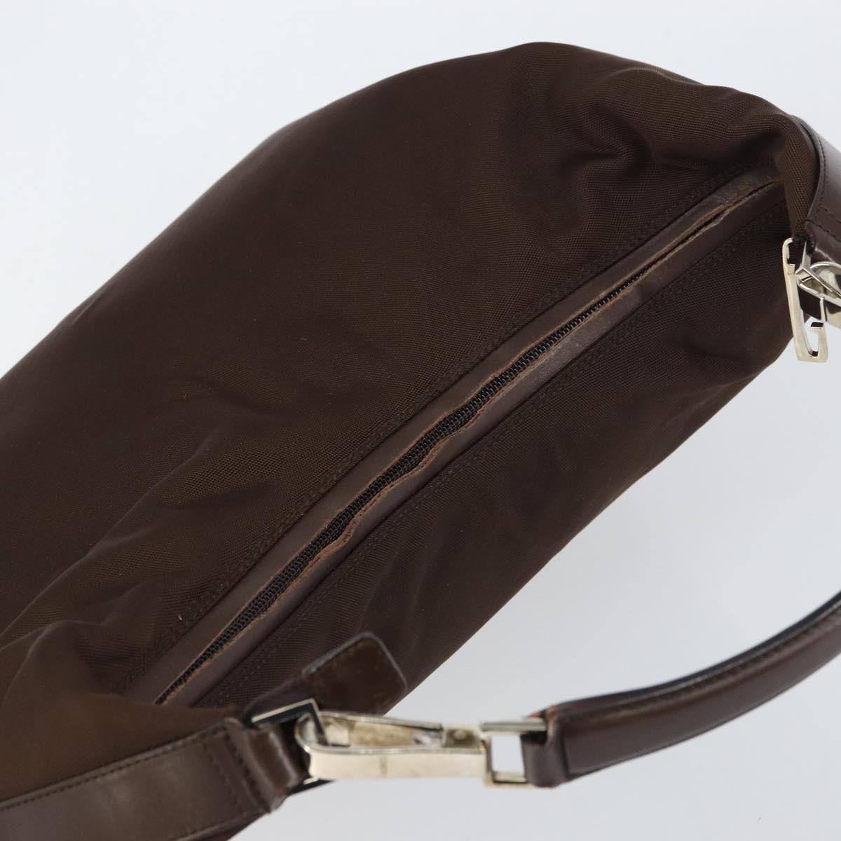 GUCCI Shoulder Bag Nylon Brown Silver 001 1955 3444 Auth 156923