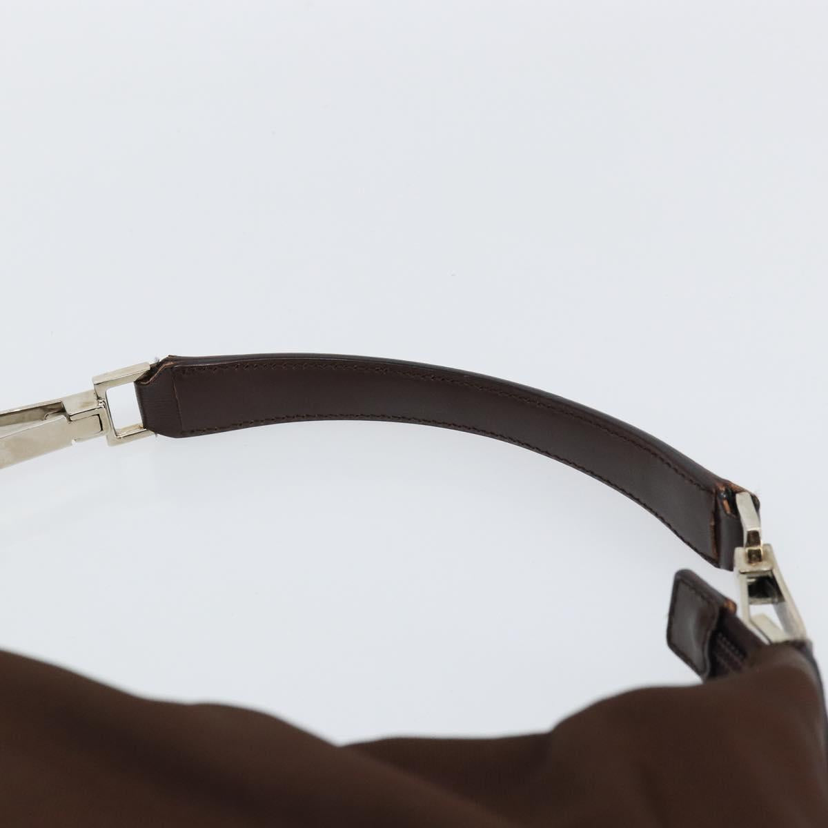 GUCCI Shoulder Bag Nylon Brown Silver 001 1955 3444 Auth 156923