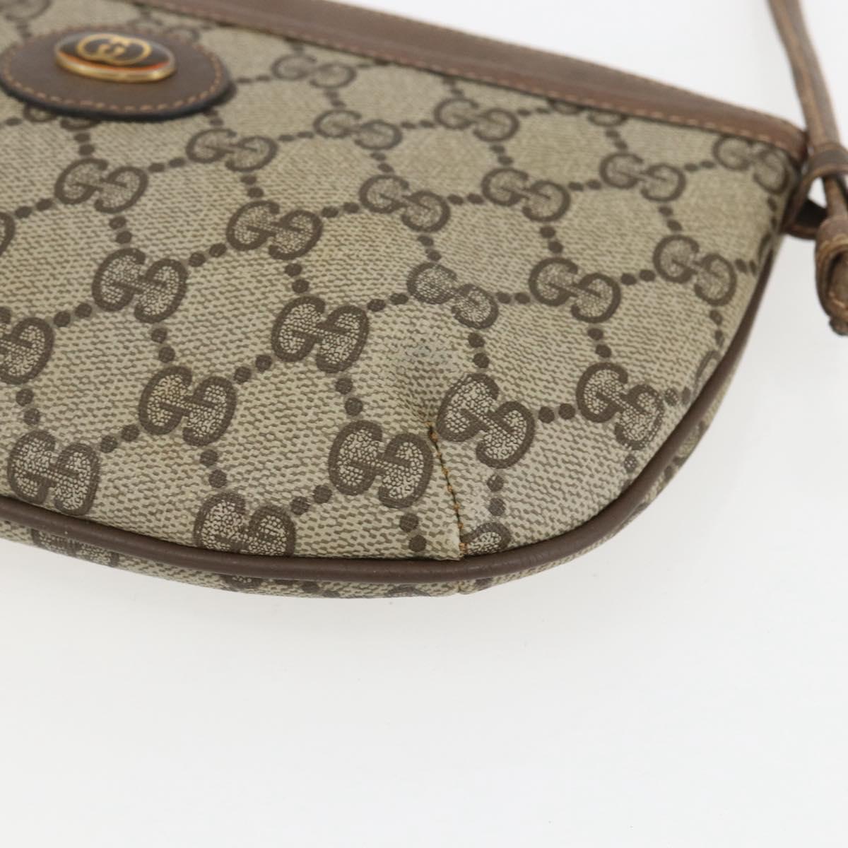 GUCCI GG Supreme Shoulder Bag PVC Beige 904 02 020 Auth 156924