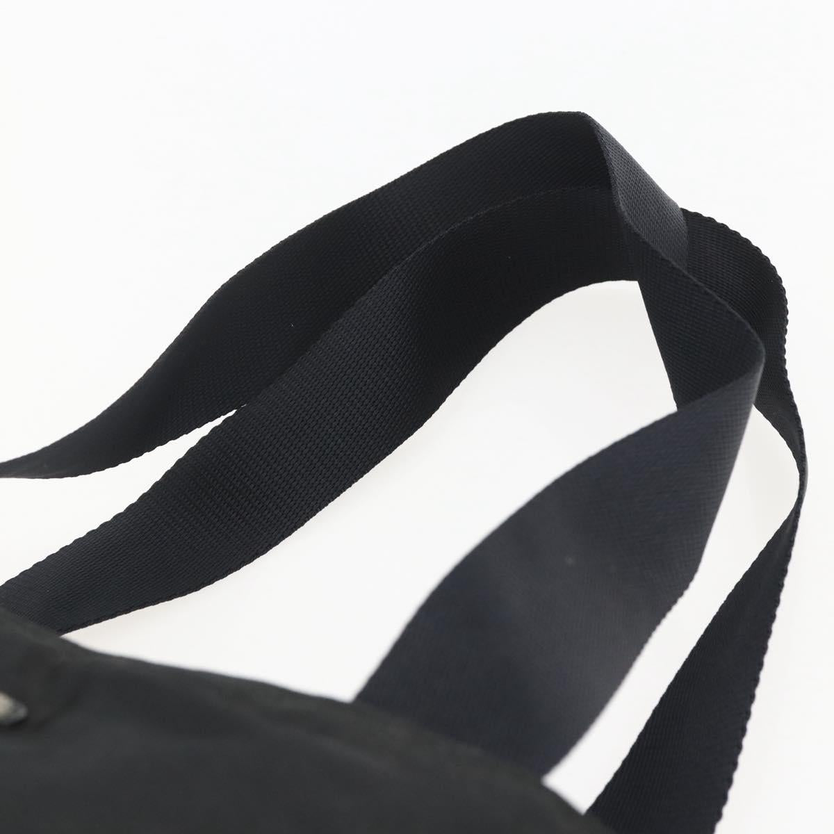 PRADA Tote Bag Nylon Black Silver Auth 156925