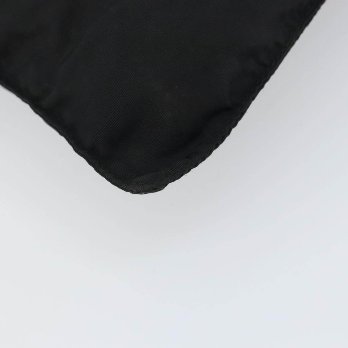 PRADA Shoulder Bag Nylon Black Silver Auth 156927