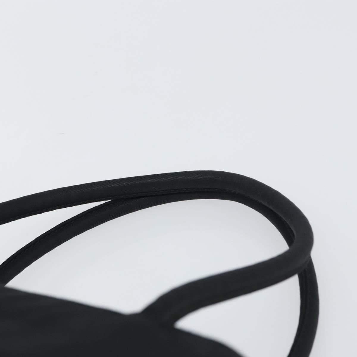 PRADA Hand Bag Nylon Black Silver Auth 156930
