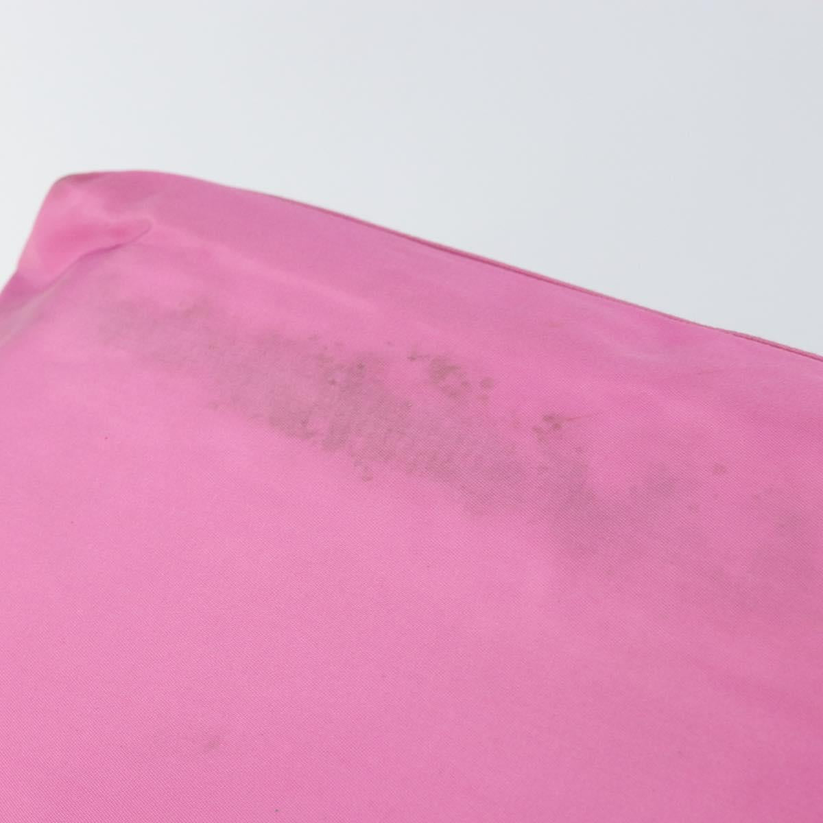 PRADA Tote Bag Nylon Pink Silver Auth 156931