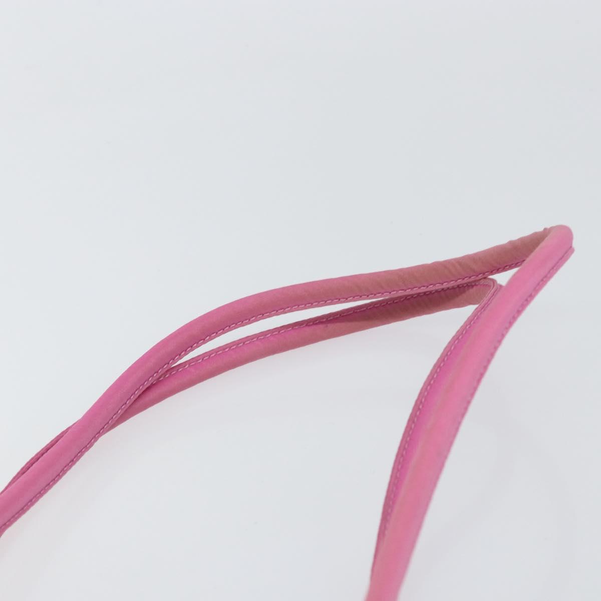 PRADA Tote Bag Nylon Pink Silver Auth 156931