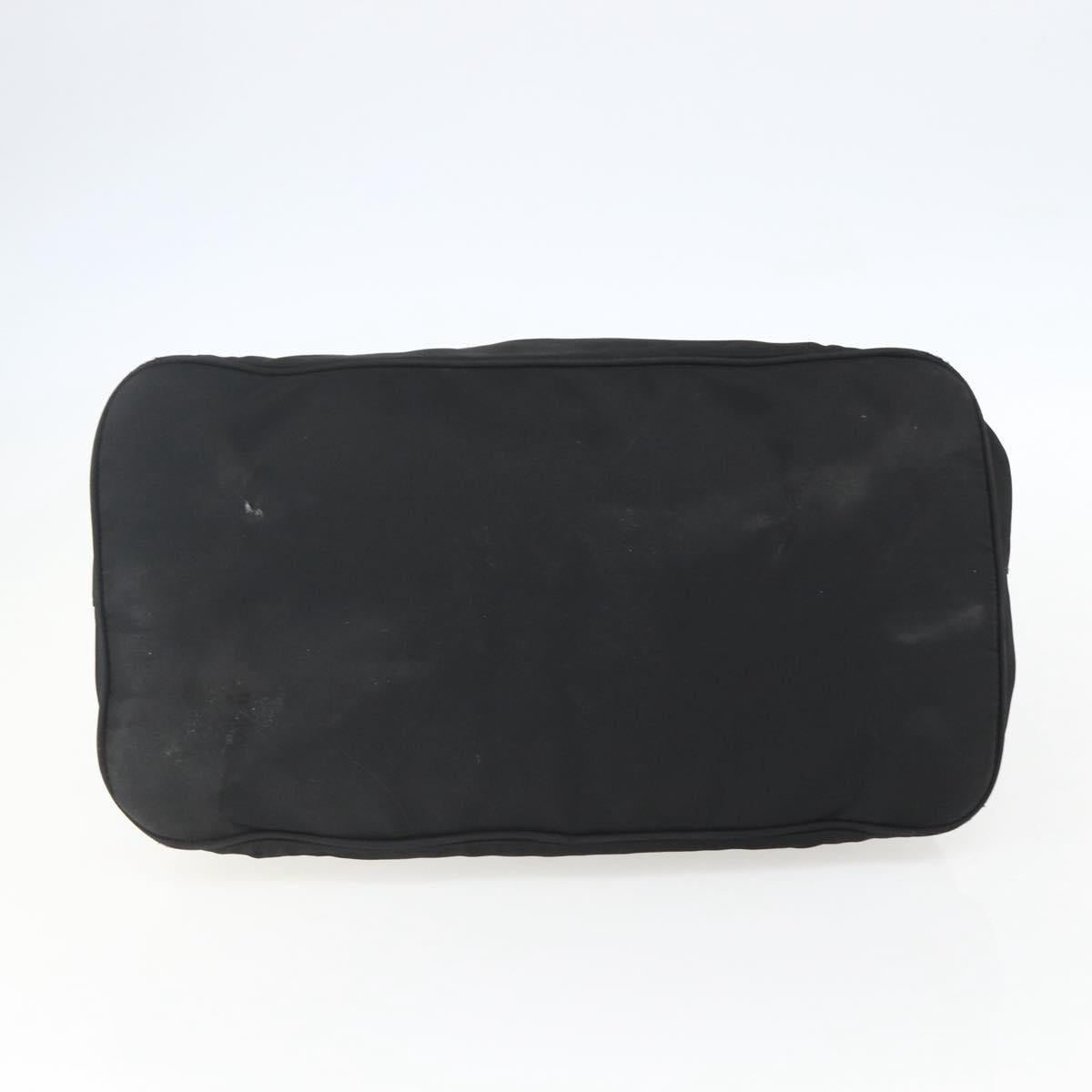 PRADA Tote Bag Nylon Black Silver Auth 156932