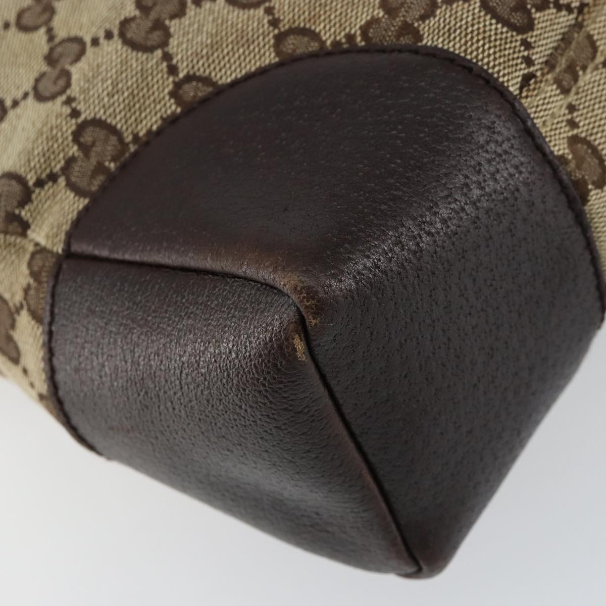 GUCCI GG Canvas Shoulder Bag Beige Silver 114273 Auth 156938