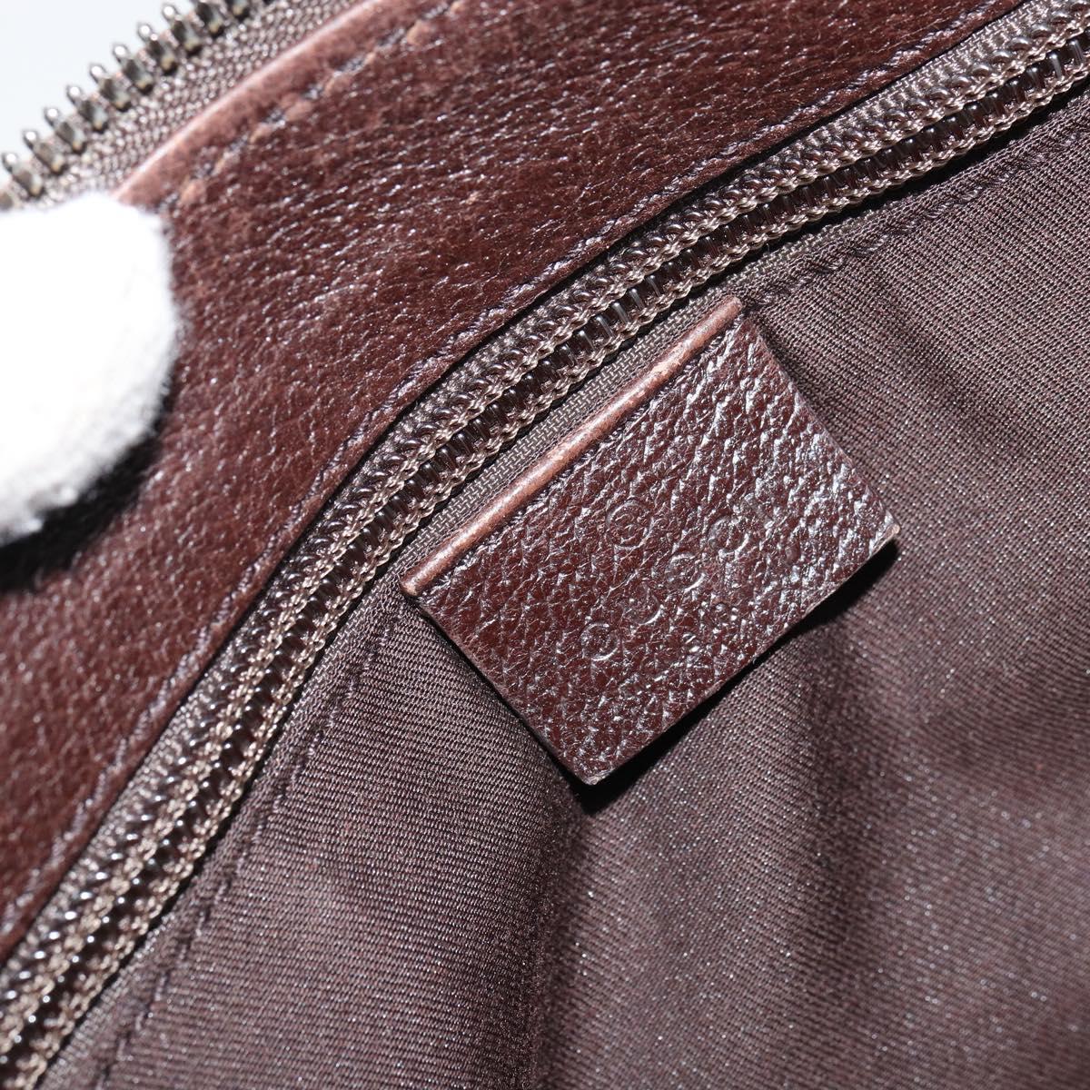 GUCCI GG Canvas Shoulder Bag Beige Silver 114273 Auth 156938