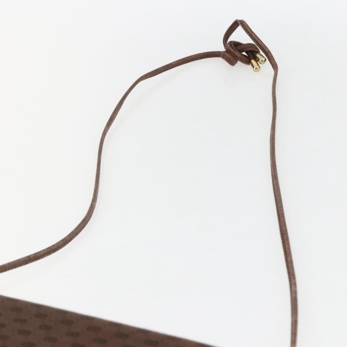 GUCCI Micro GG Canvas Shoulder Bag Brown Gold Auth 156939