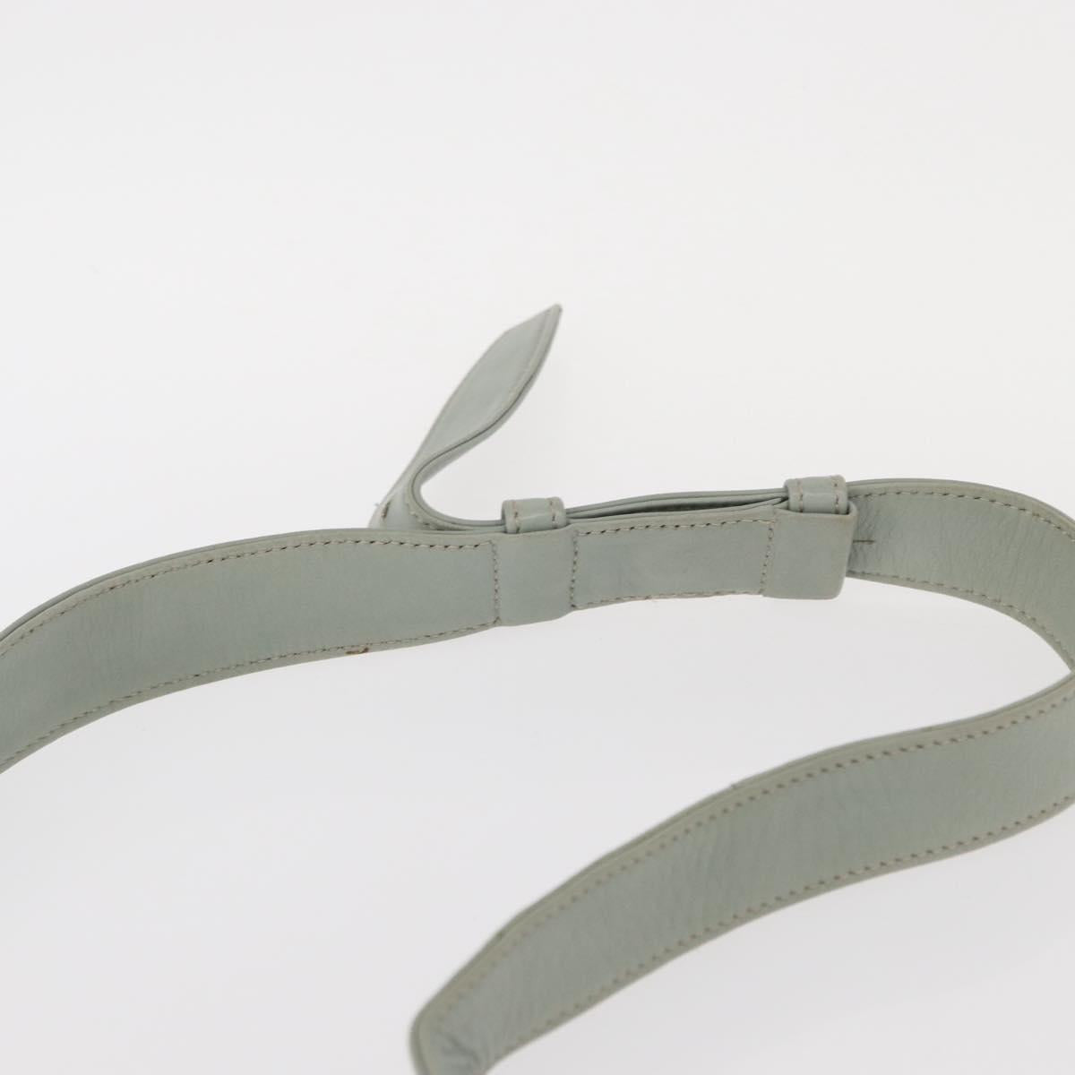 CELINE Circle Shoulder Bag Leather Gold Light green Auth 156943