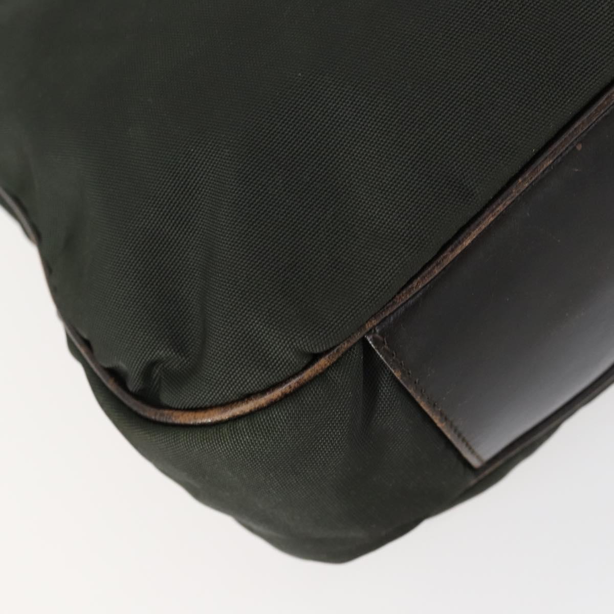 GUCCI Bamboo Hand Bag Nylon 2way Green Silver 001 1577 Auth 156945
