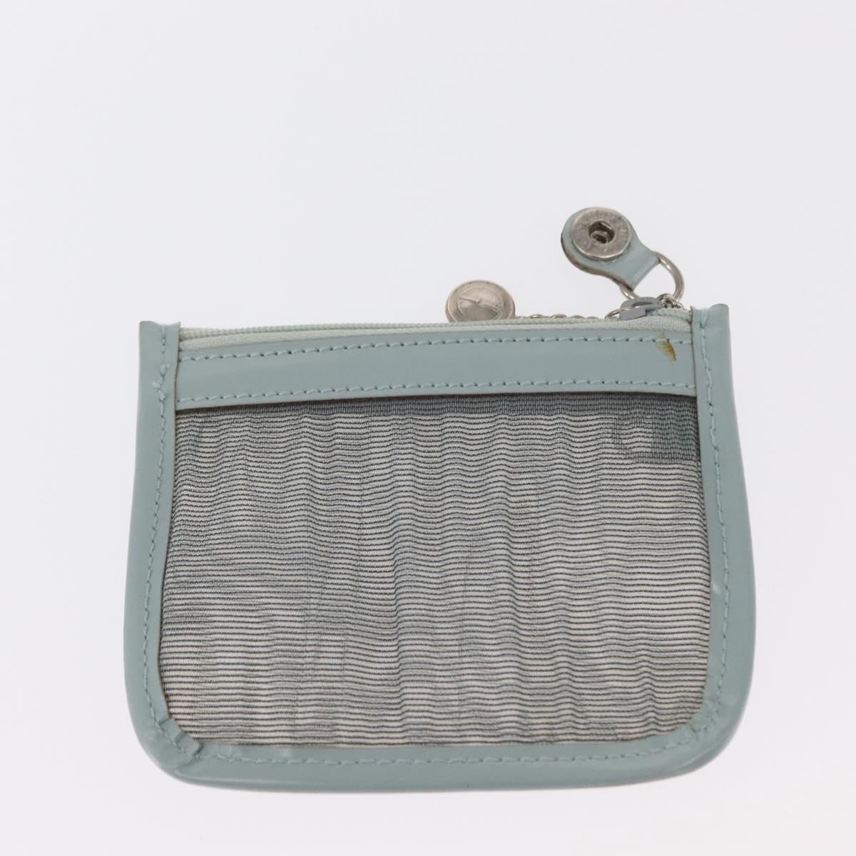 GUCCI Mesh Hand Bag Leather Light Blue 000 2058 0500 5 Auth 156946