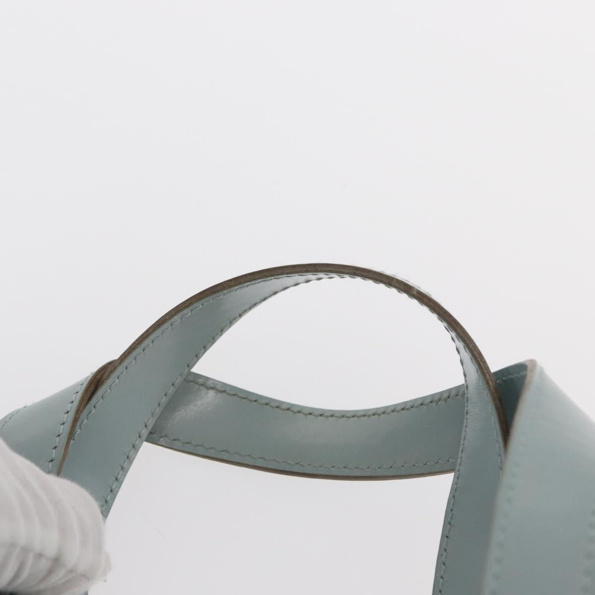 GUCCI Mesh Hand Bag Leather Light Blue 000 2058 0500 5 Auth 156946