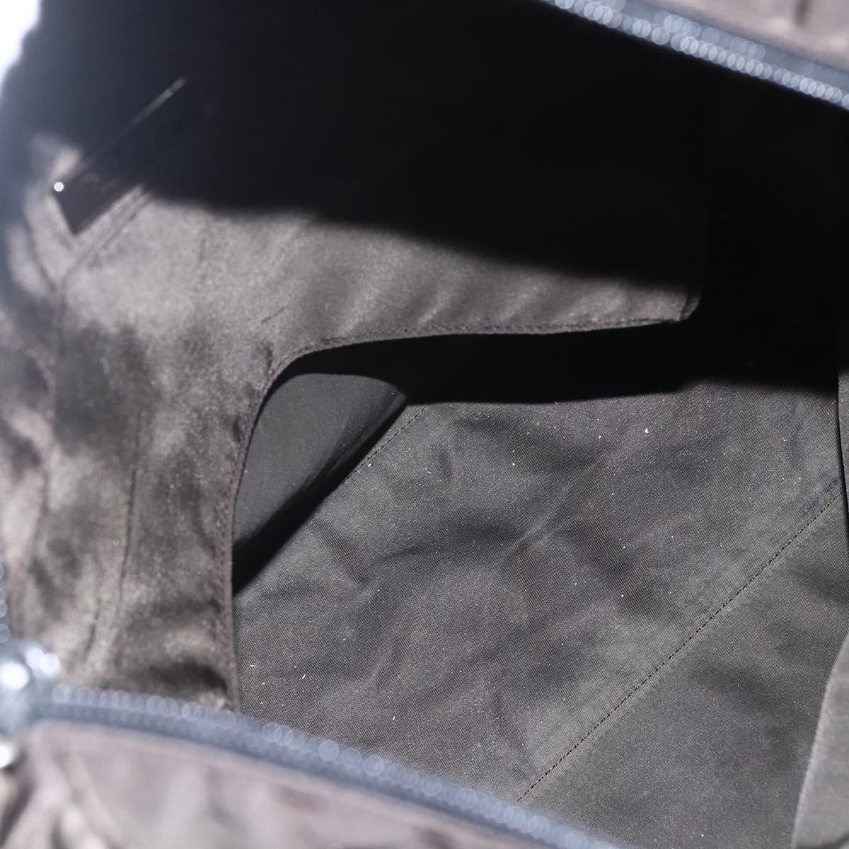 PRADA Tote Bag Nylon Khaki Silver Auth 156947