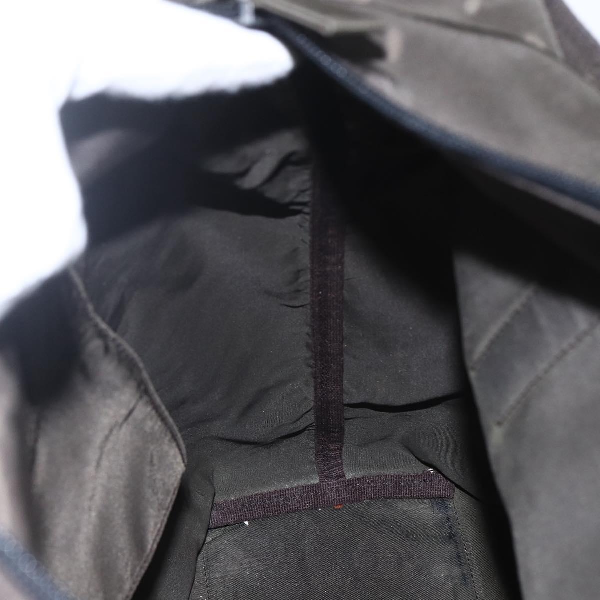 PRADA Tote Bag Nylon Khaki Silver Auth 156947