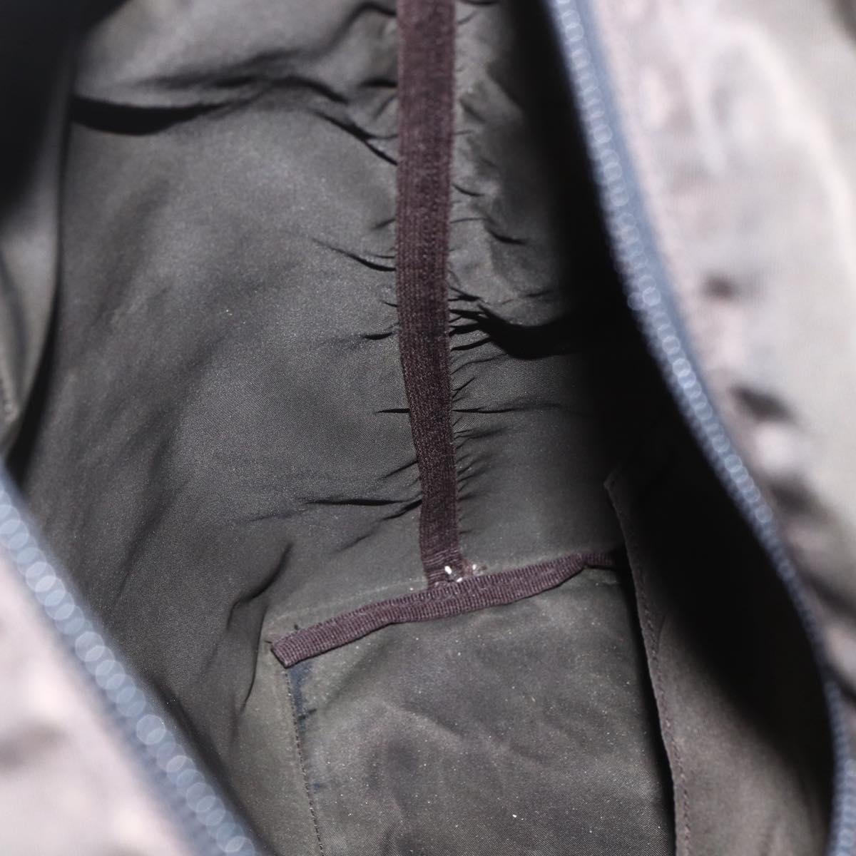 PRADA Tote Bag Nylon Khaki Silver Auth 156947