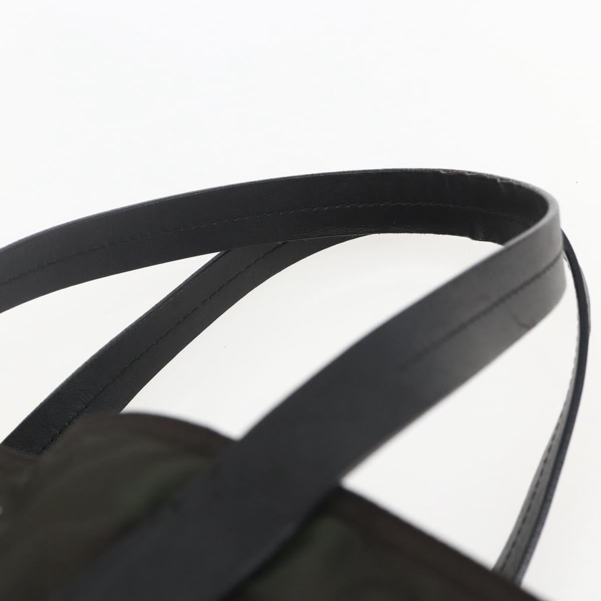PRADA Tote Bag Nylon Khaki Silver Auth 156947