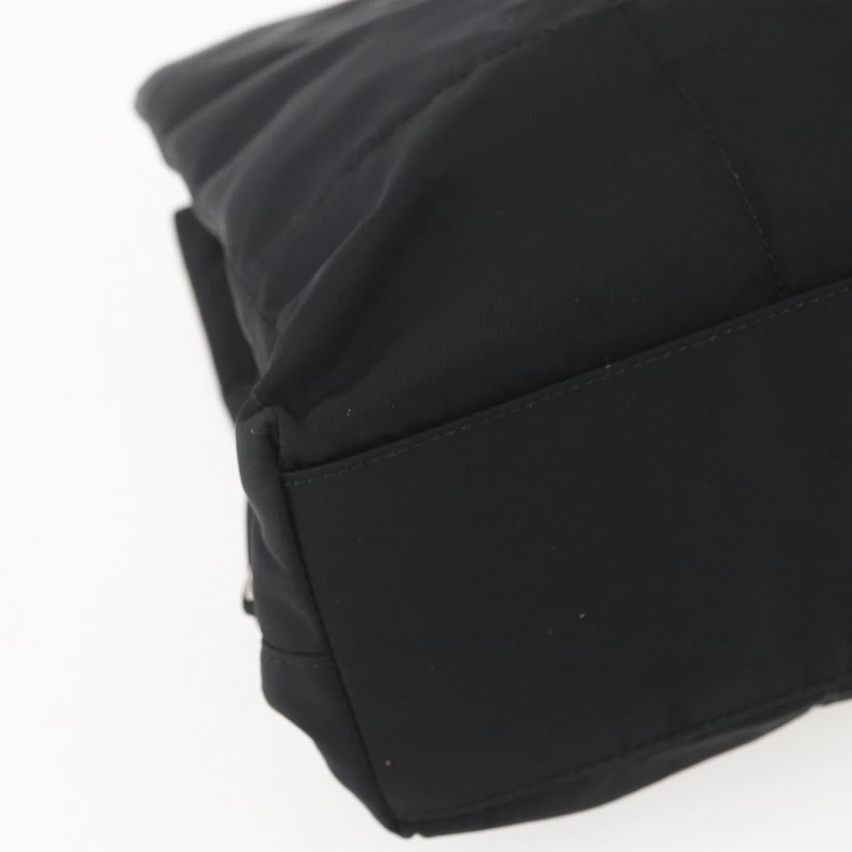 PRADA Shoulder Bag Nylon Black Silver Auth 156948