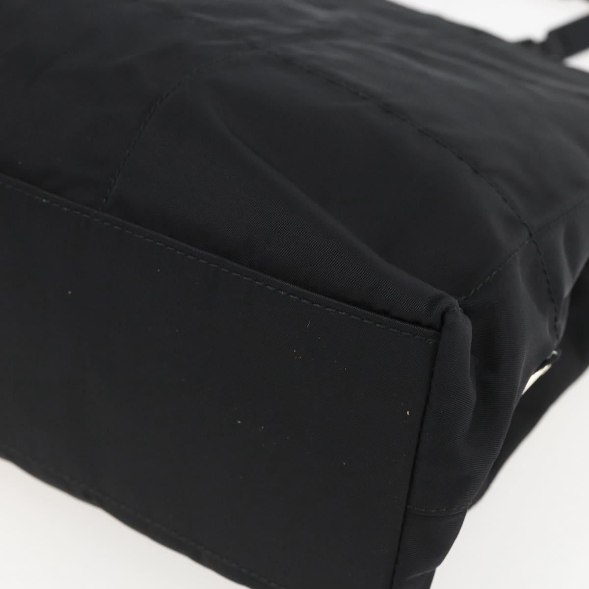 PRADA Shoulder Bag Nylon Black Silver Auth 156948