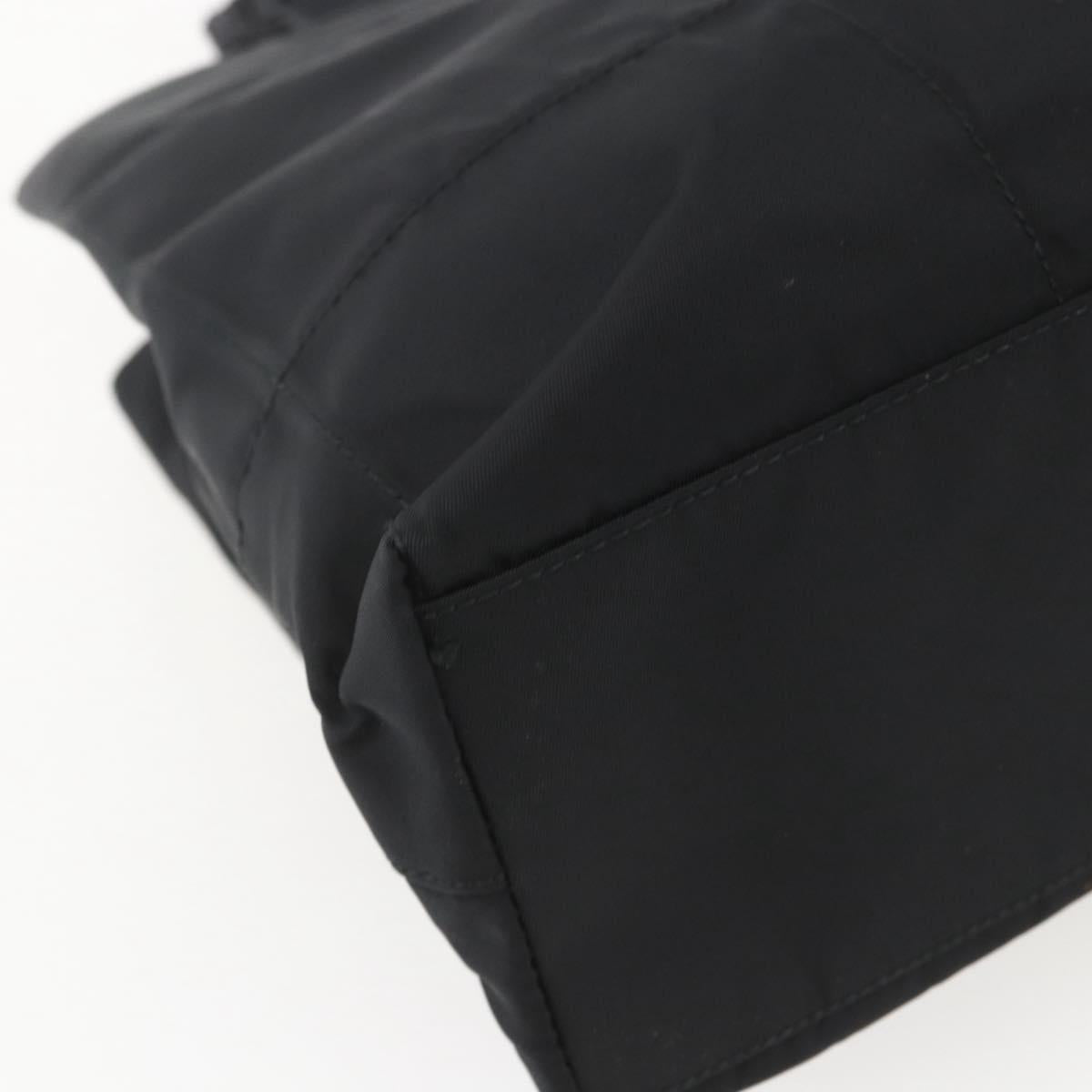 PRADA Shoulder Bag Nylon Black Silver Auth 156948