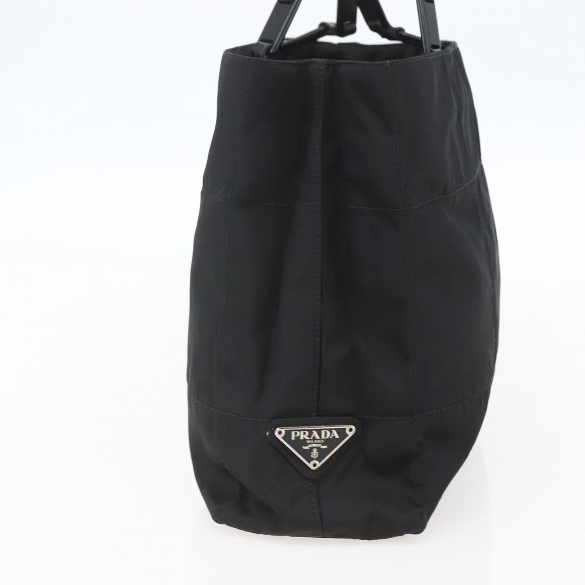 PRADA Shoulder Bag Nylon Black Silver Auth 156948