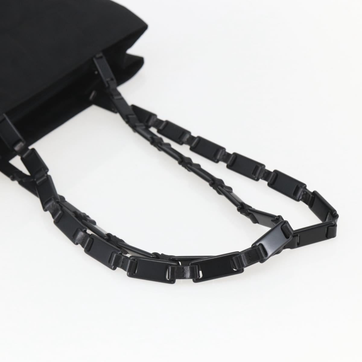 PRADA Shoulder Bag Nylon Black Silver Auth 156948