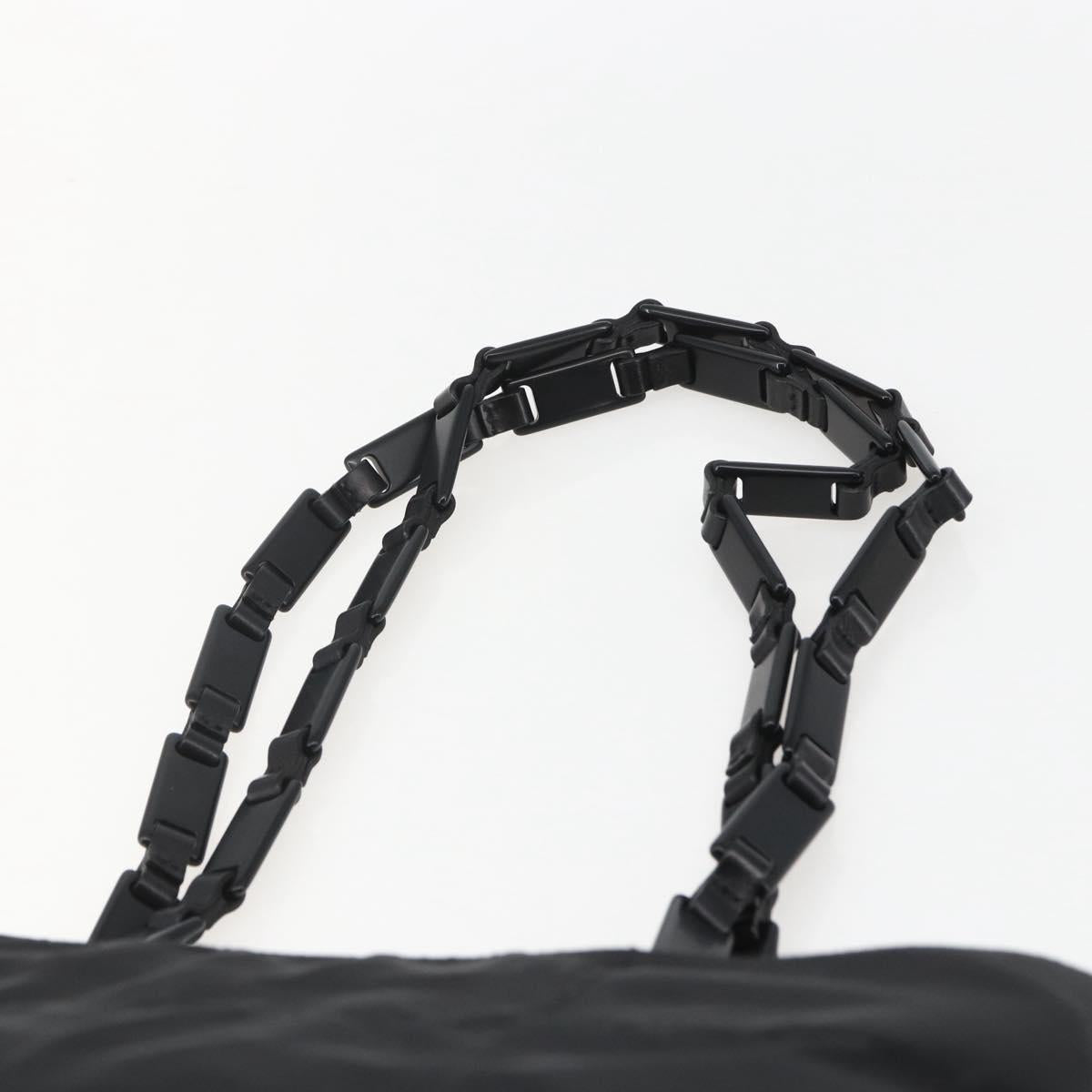 PRADA Shoulder Bag Nylon Black Silver Auth 156948