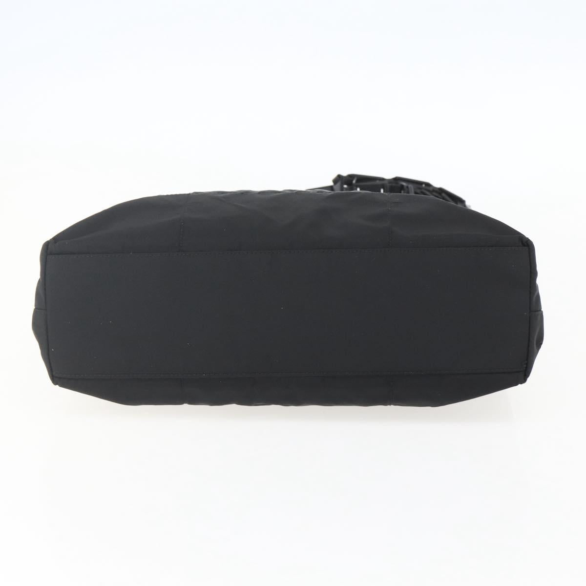 PRADA Shoulder Bag Nylon Black Silver Auth 156948