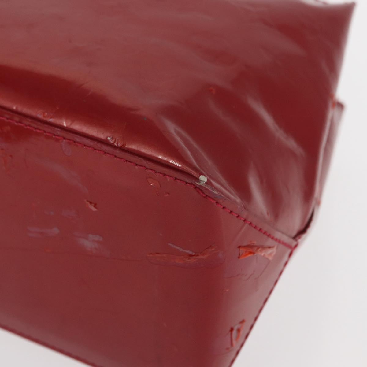 LOUIS VUITTON Vernis Wilshire PM Hand Bag Pomme D'amour M93642 LV Auth 156950