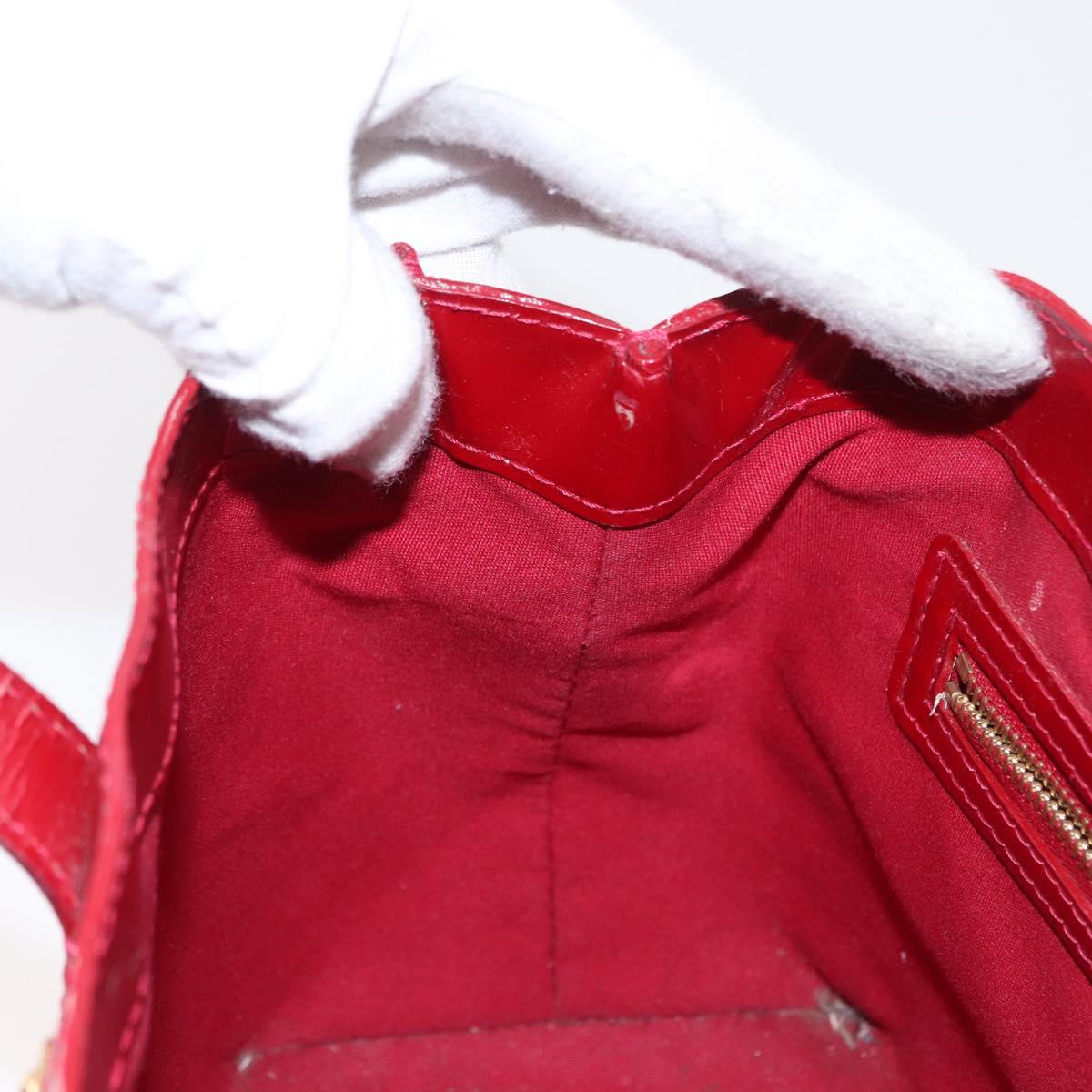 LOUIS VUITTON Vernis Wilshire PM Hand Bag Pomme D'amour M93642 LV Auth 156950