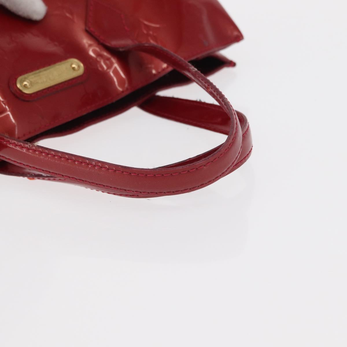 LOUIS VUITTON Vernis Wilshire PM Hand Bag Pomme D'amour M93642 LV Auth 156950