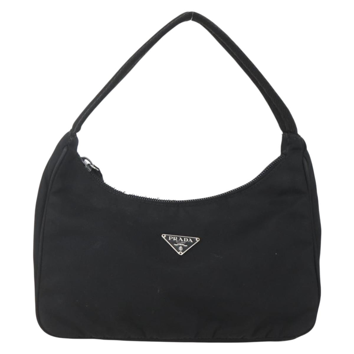 PRADA Hand Pouch Nylon Black Auth 156979