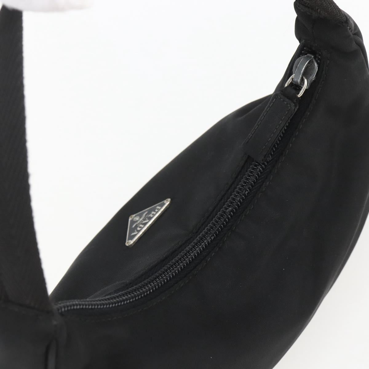 PRADA Hand Pouch Nylon Black Auth 156979